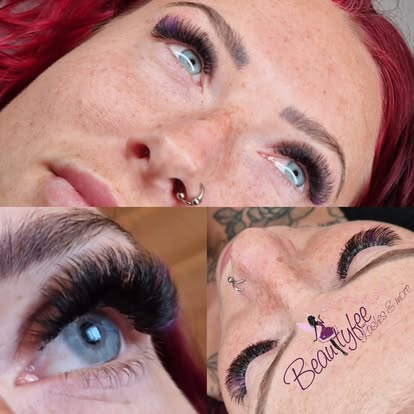 Wimpernverlängerung im Homestudio, Detailaufnahmen der fertigen Wimpern
